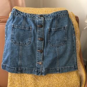 Super cute Classic Mini button up jean skirt. NWOT! A Must for any closet.